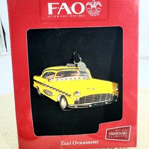 FAO Schwarz Holiday Taxi Ornament Made with Swarovski Elements (NAV1)**